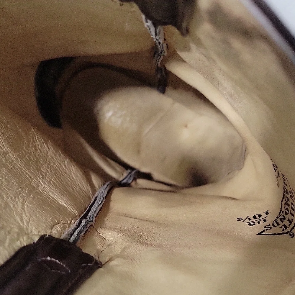 White Diamonds Brown Western Cowboy Boots with Embroidery Size 10.5